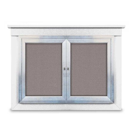 United Visual Products 48"x36" 2-Door Enclosed Letterboard, Black Felt/Walnut UV2624O-WALNUT-BLACK